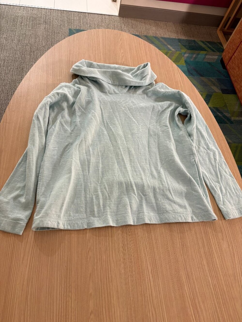 J. Jill Pure Jill Double-Face Cowl-Neck Top XS Petite XSP Mint Green 100% Cotton
